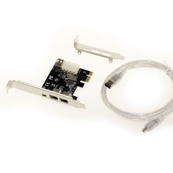 PCI EXPRESS PCIe till FireWire 400 IEEE1394a 2+1 port 6-punkts och 4-punktskort med Via VT6315 Chipset. Med Ilink sladd och