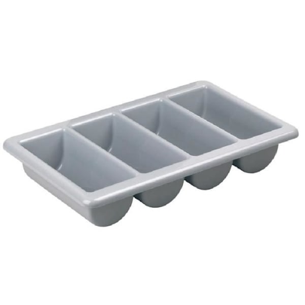 Bestickbricka - Kristallon - Stapelbar - Plast - 4 fack - Grå Grå