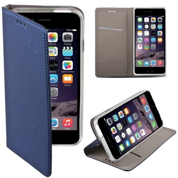 Slim Case - Moozy® Magnetic Smart Flip Case för Apple iPhone 6 6S med hopfällbart ställ och Silikontelefonhållare...