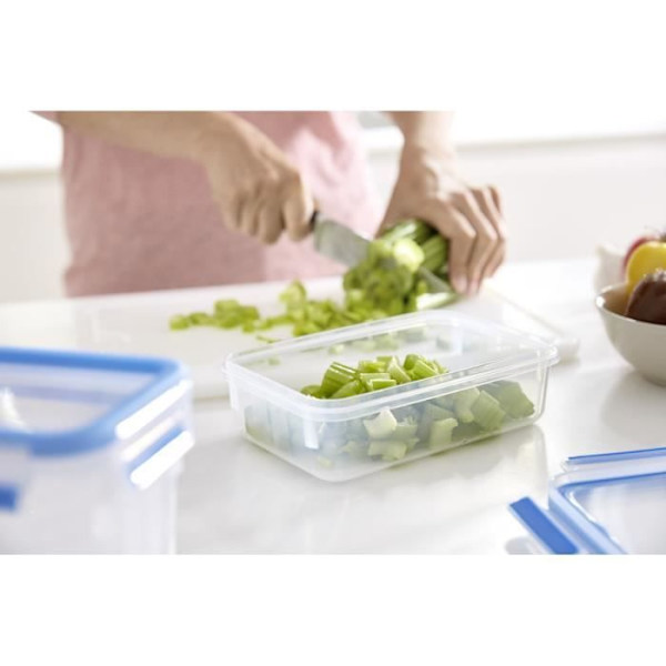 Tefal Masterseal Fresh 3 matförvaringsbehållare 2,30 L + 1 L + 0,55 L, Lufttät, BPA-fri, Mikrovågsugn K3028912 klar och blå