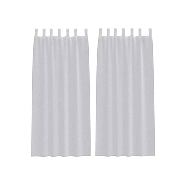 Gardiner i voile - vidaXL - Ljusgrå - 225x140 cm - Polyester - Set om 2 - Utvändig montering Ljusgrått