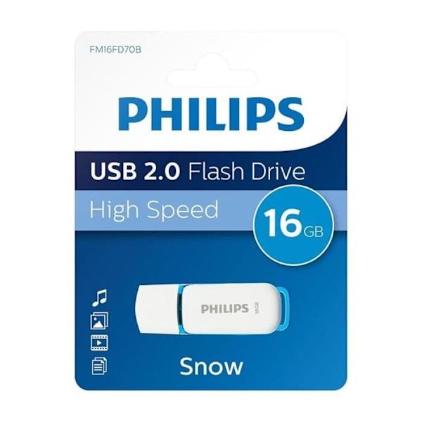 SHOP-STORY - FM16FD70B: Philipps 2.0 16 GB Snow Edition Blue USB-minne