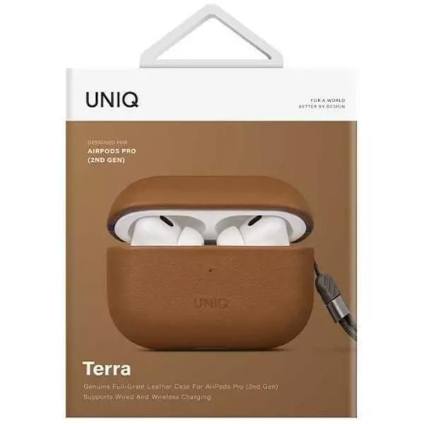 Etui i läder för UNIQ hörlurar för AirPods Pro 2:a generationen äkta läder