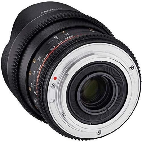 SAMYANG 16 mm T2.6 VDSLR videolins med manuellt fokus för Micro 4-Thirds Black