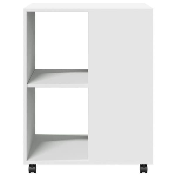 Sida bord - Vit - 55x60x78 cm - Ingenjörsträ - Svängbara hjul Vit