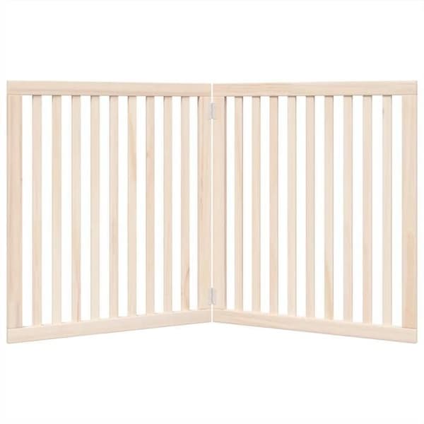 vidaXL Fällbar hundgrind 2 paneler 160 cm poppelträ, husdjursgrind, grind 352242