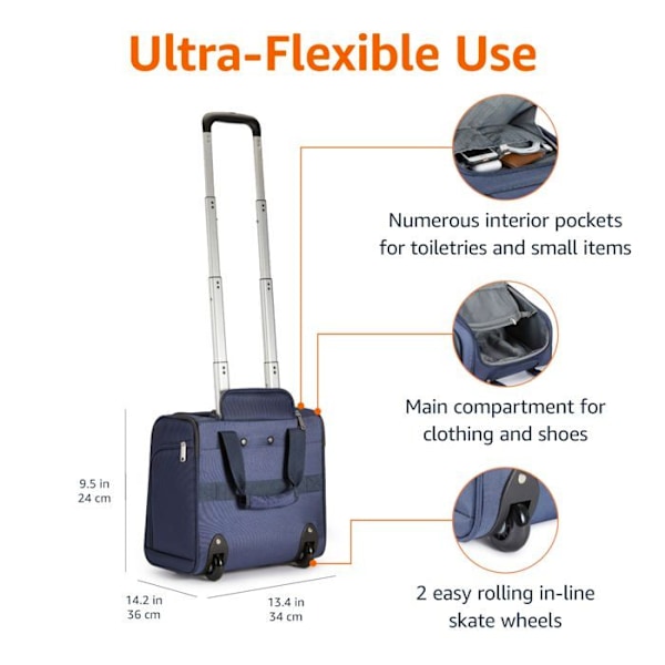 Resväska eller bagage säljs ensam Basics - NB23066-14-BLQ - Bagaglio per vano sottosedile, 35,5 cm, Marinblå