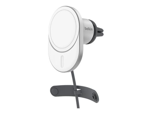 Belkin BoostCharge Pro 15 W Magnetisk trådlös laddningsstöd för bil Grå grå