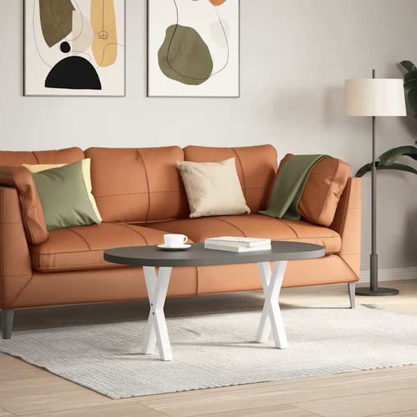 vidaXL X-formade soffbordben, 2 stycken, vit, 38 x (42-43) cm, stål 4012893