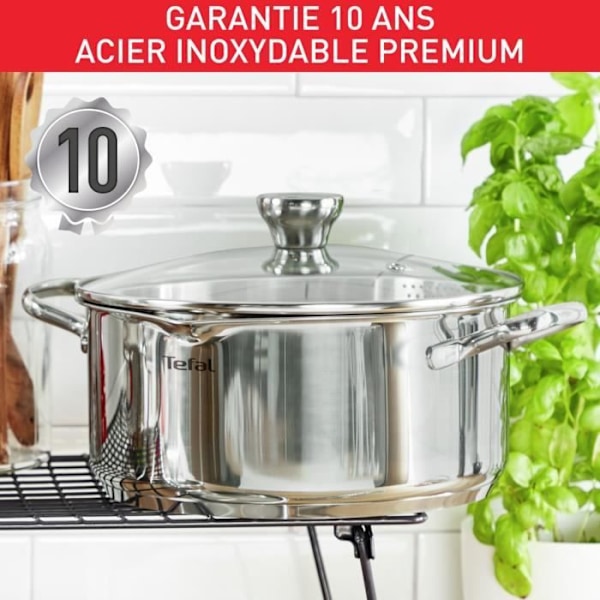 TEFAL A705S634 Duetto On Set 6 stycken 1 kastrull 16 cm, 2 kastruller 20/24 cm och lock, rostfritt stål, alla värmekällor inklusive induktion