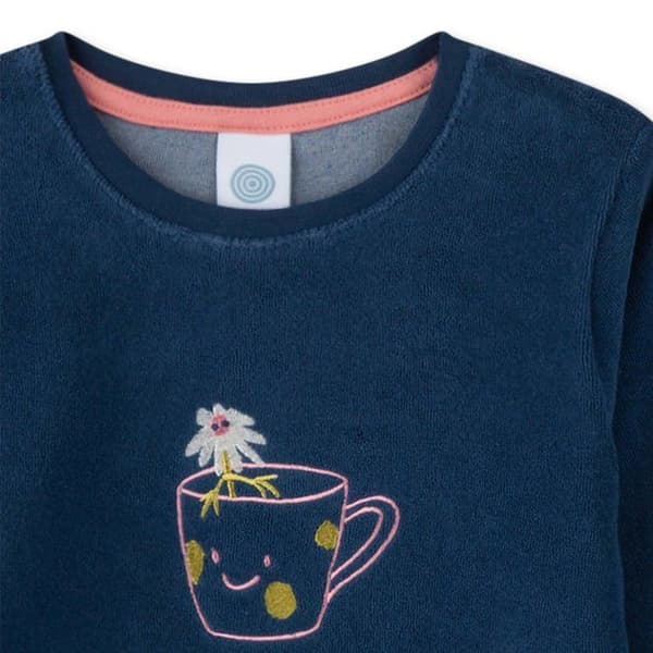 Sanetta Pyjamas Flicka - ,,Lång pyjamas, enfärgad med motiv Blå 7