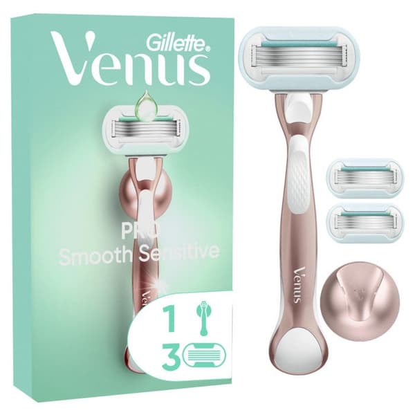Rasoir Venus PRO Smooth Sensitive + 3 påfyllningar Vit