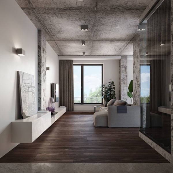 Vägglampa QUAD MAXI Modern Loft Design för Sovrum Vardagsrum Trappa Korridor - Grå