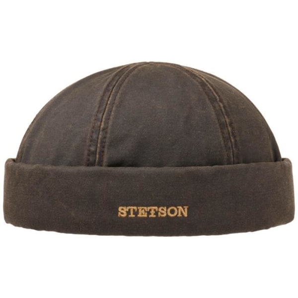 Winter Docker Hat Distressed Cotton Brown Stetson kastanj XXL