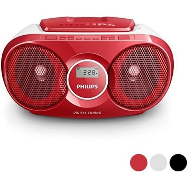 Boombox - PHILIPS - AZ215/12 - CD-spelare - FM-radio - Röd