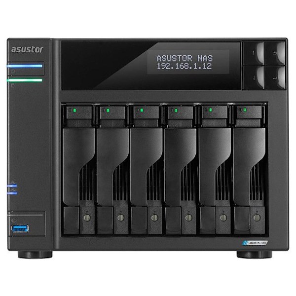 NAS - ASUSTOR - LOCKERSTOR 6 GEN2 - 6 fackor - Quad-Core - RAID 0 - 2.5 Gigabit Ethernet
