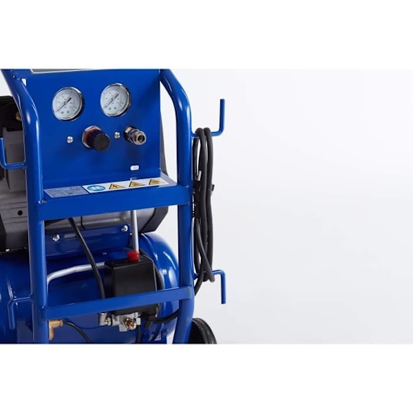 Tyst luftkompressor Michelin MBN10 - 10 liters tank - oljefri - motor 0.75 hk - maximalt tryck 9 bar - luftflöde