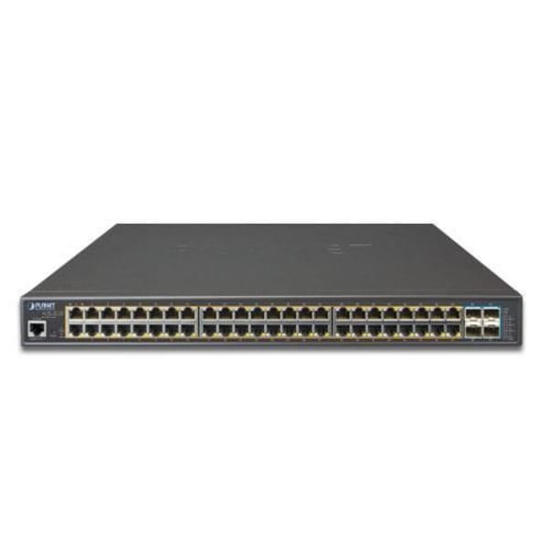 Planet GS-5220-48P4X, Managed, L2+, Gigabit Ethernet (10-100-1000), Ethernet-anslutning, stöder ström via denna port (PoE)