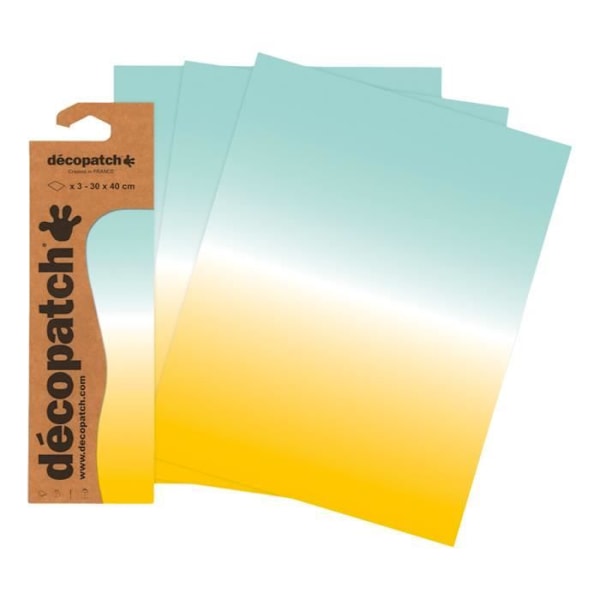 Decopatch-papper - DECOPATCH - Mönstrat papper för pappersmaché 3 delar - Färggradient - Vuxen - Unisex