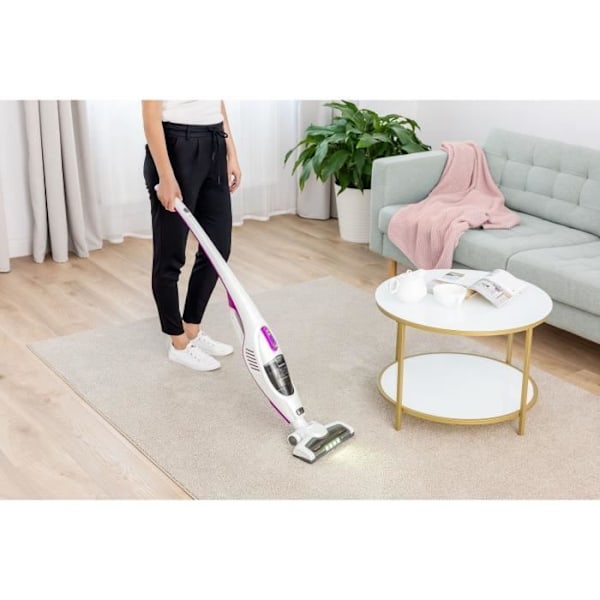 2-i-1 sladdlös stickdammsugare - SENCOR - SVC 7814VT - 110 W - 76 dB - 0,5 L - Vit / Lila vit och lila