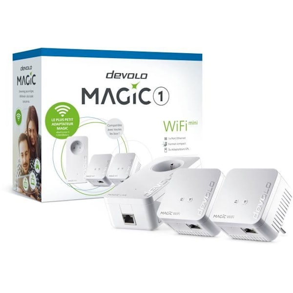 DEVOLO Magic 1 WiFi mini - Multiroom Kit - 3 PLC-adaptrar - 1200 Mbit/s