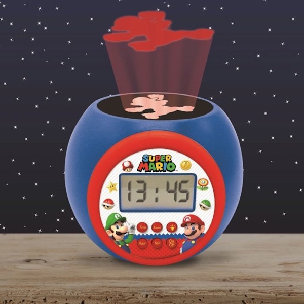 Super Mario projektor väckarklocka med timerfunktion Flerfärgad
