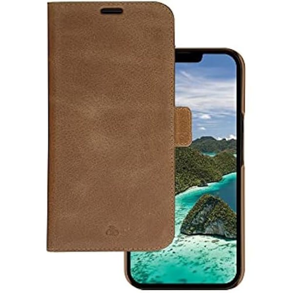Läder Plånboksetui - DBRAMANTE1928 - Lynge - iPhone 12 Pro Max - Brun - 3 kortfack kastanj