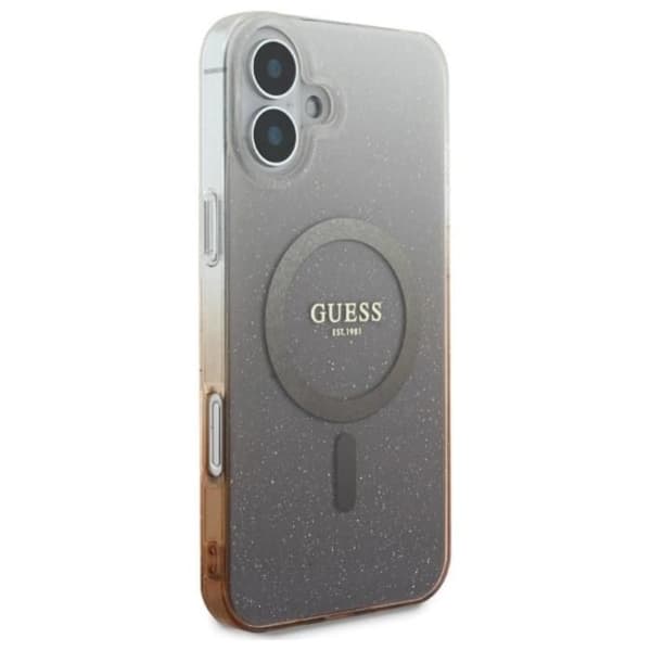 Coque Guess IML Glitter Gradient MagSafe för iPhone 16 (brun)