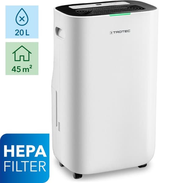 Trotec Avfuktare-luftrenare TTK 70 HEPA (Plus) - 51 m2, timer Vit