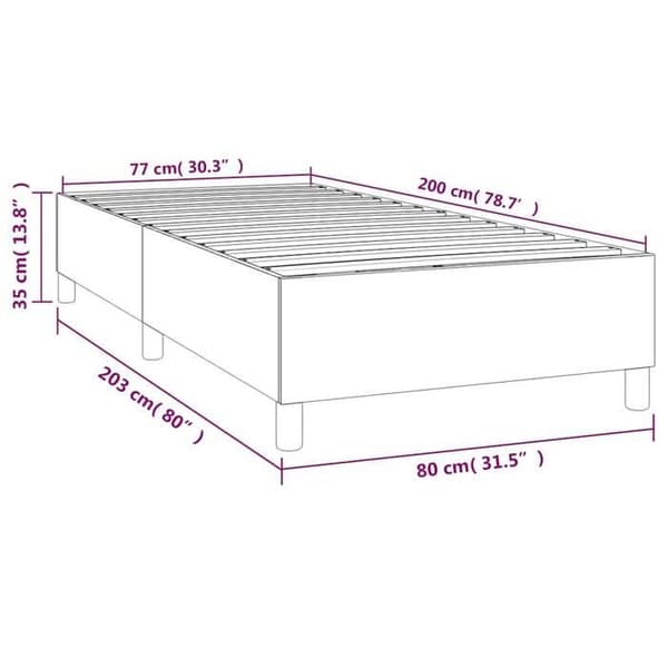 vidaXL Sängram med ribbor kräm 80x200 cm tyg 3120918 Grädde