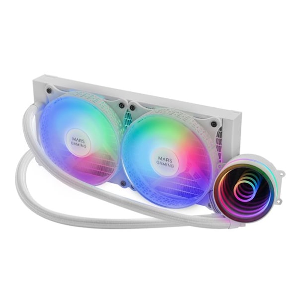 Kit vattenkylning AIO - MARS GAMING - ML-One RGB - 240mm - Vit - 12 cm