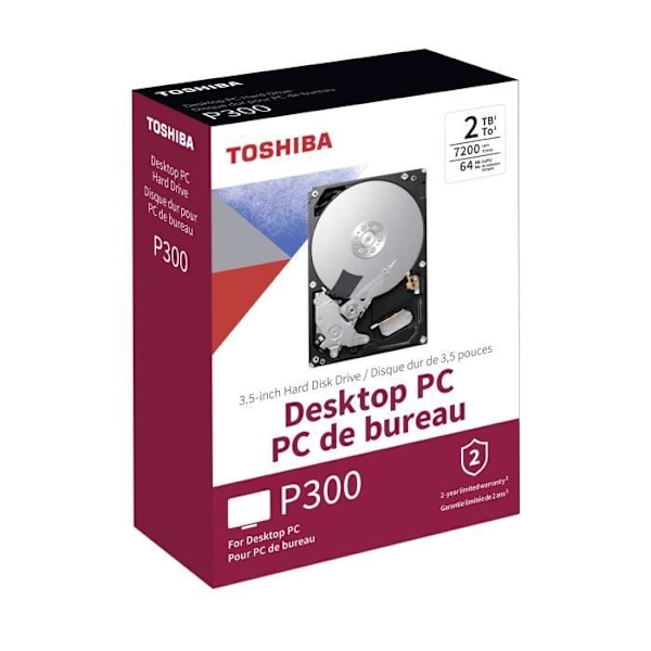 TOSHIBA - Intern hårddisk - P300 - 2TB - 7200 rpm - 3,5" Retail Box (HDWD120EZST)