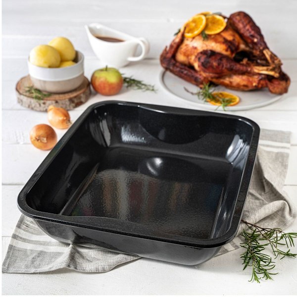 Plat à four XXL rektangulär i emaljerat stål 40 x 34 cm Zenker Special cooking Svart