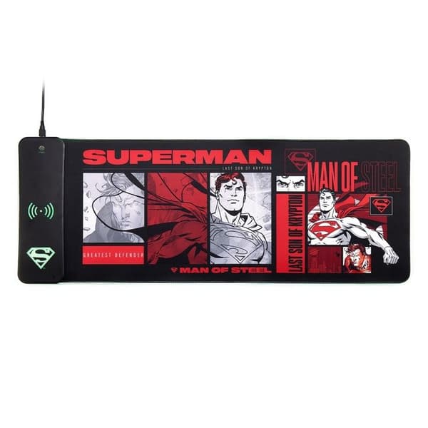 Numskull - DC Comics - XXL spelmusmatta och trådlös laddare Superman