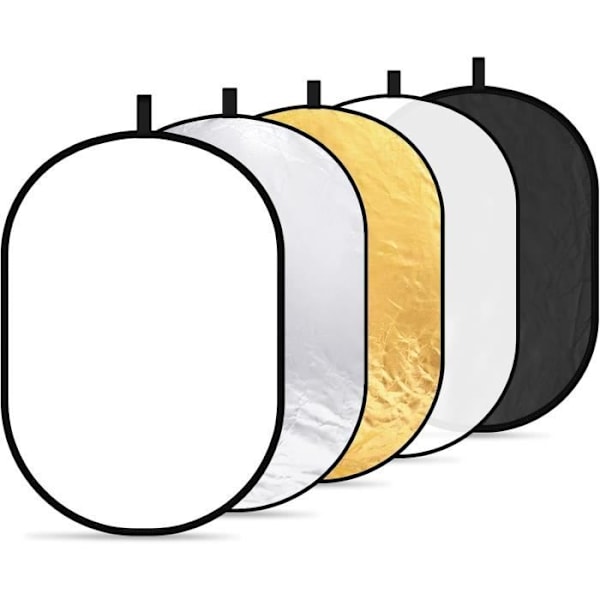 Neewer Professionell Fällbar Multi-skivor Ljusreflektor 80 x 120 cm Genomskinlig, silver, svart, guld, 