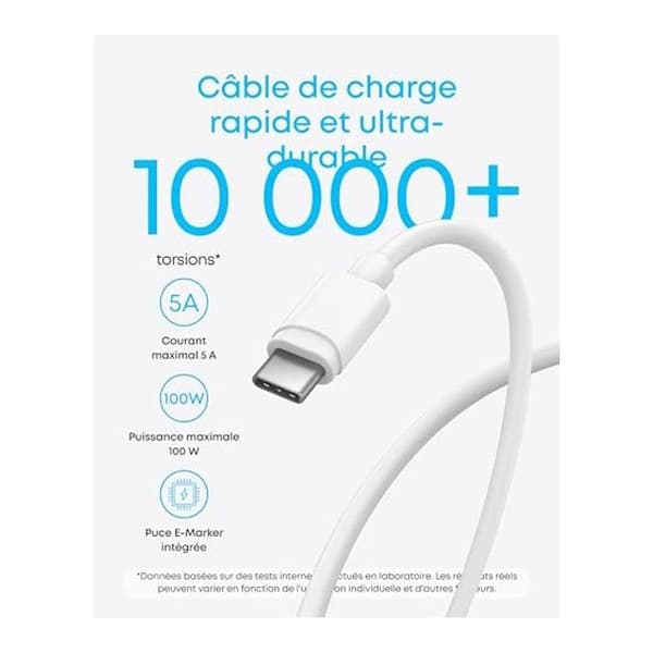 Anker 45W USB-C Snabbladdare PPS - 1,5 m Kabel, MultiProtect, Kompatibel med Samsung S24/S23/iPhone/Pixel Vit