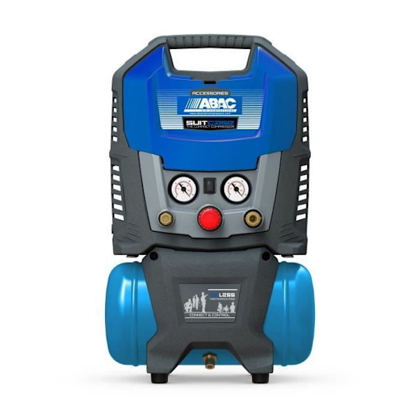 ABAC SUITCASE kolvkompressor - 6 - 1,5 HP - 230 V Mono - 9,6 m3/h - 8b - 6 L blått och svart