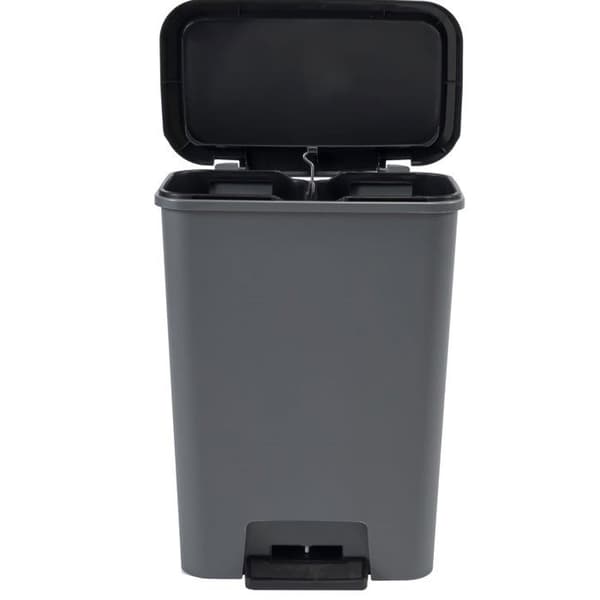 Pedalavfallssortering Duo - CURVER - COMPATTA - 23 L + 23 L - Grafitgrå - Polypropen antracit