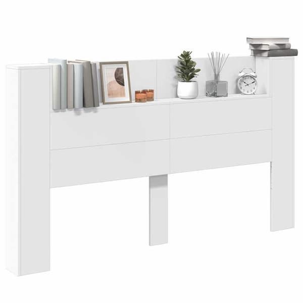 Sovrumsskåp Vidaxl Sänggavel med LED Vit 180 x 16,5 x 103,5 cm