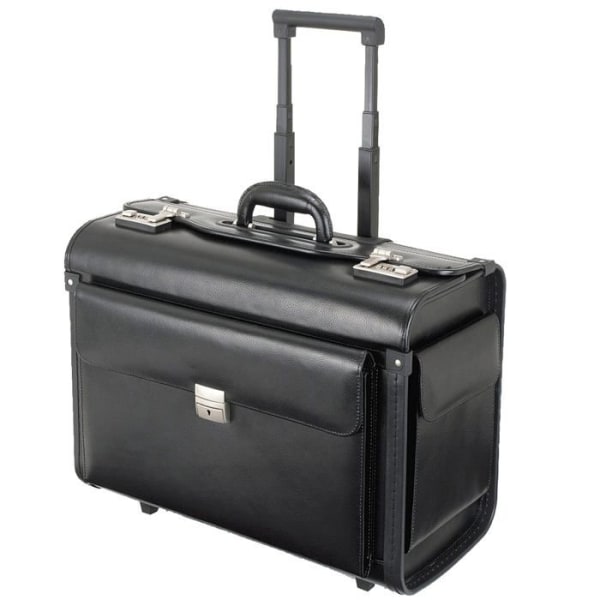 Alassio - 10104178 - 92301 Silvana Pilot resväska i svart syntetiskt läder ca. 48 x 39,5 x 23 cm, Svart, 48 mm, Pilotväska