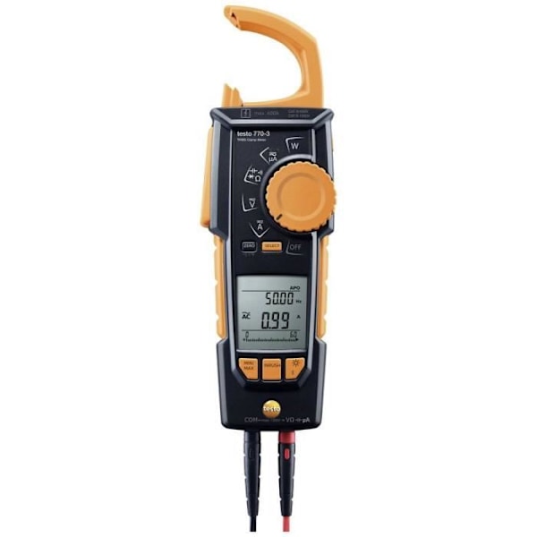 testo 770-3 Digital klämmätare CAT III 1000 V, CAT IV 600 V Display (antal punkter): 6000