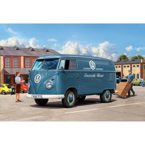 Modellbil - REVELL - VW T1 Panel Van - 75 år - Blå - Inredning