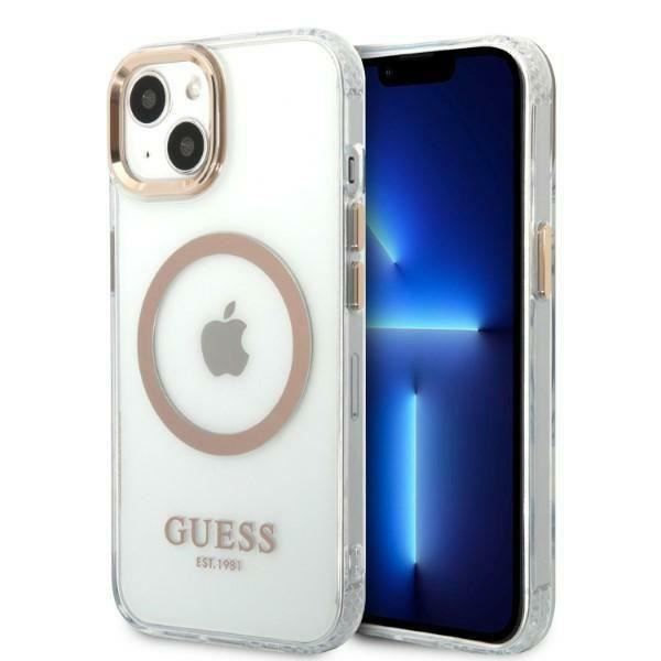 Guess Metal Outline MagSafe - Fodral för iPhone 13 (Transparent) - 3666339057145