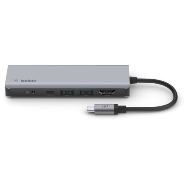 Belkin USB-C Hub - 7-portars dockningsstation 100W USB-C-laddning, RJ-45 och HDMI