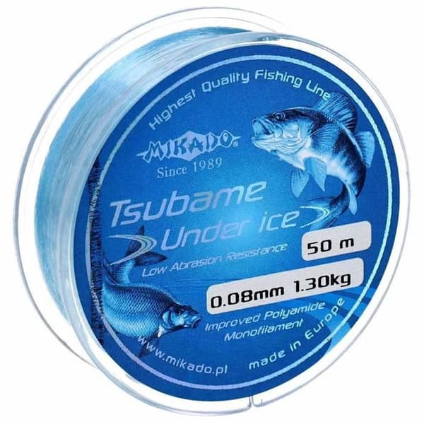 Monofilament - Mikado - Tsubame Under Ice - Hög hållfasthet - 0.180 mm - Blå Blå