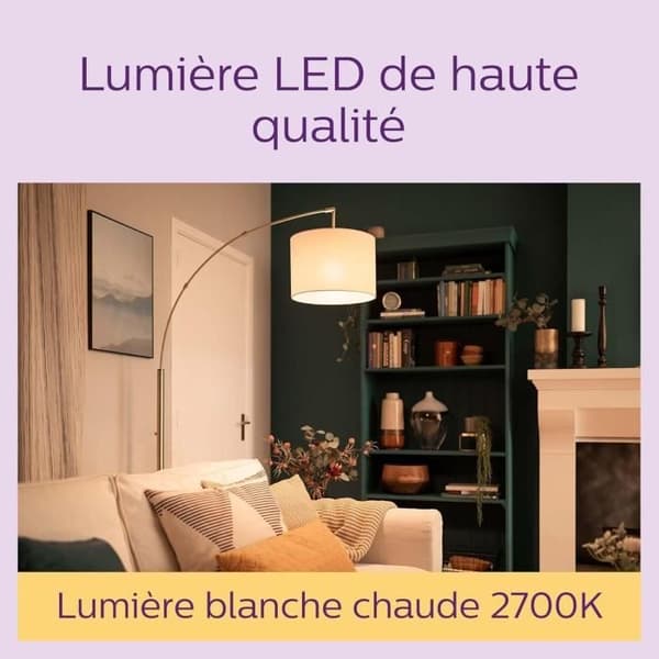 Pack med 6 LED-lampor - PHILIPS - E27 - 100W - Varm vit Vit varm