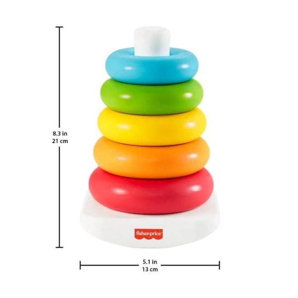 Fisher-Price - Regnbågspyramid - Leksak för tidig inlärning - Från 6 månader GRF09 Flerfärgad