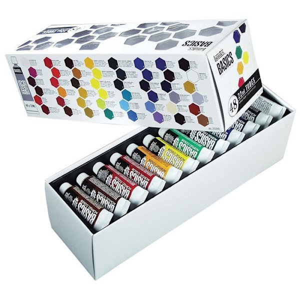 LIQUITEX Akryl bassortiment 48x22 ml Sortiment av 48 akrylfärger