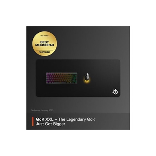 Gaming musmatta XXL - SteelSeries - QCK - Svart - Mikrofibrer yta - Halkfri bas