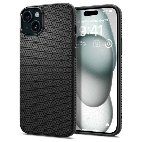 Spigen Liquid Air - Fodral för iPhone 15 (mattsvart) Matte svart
